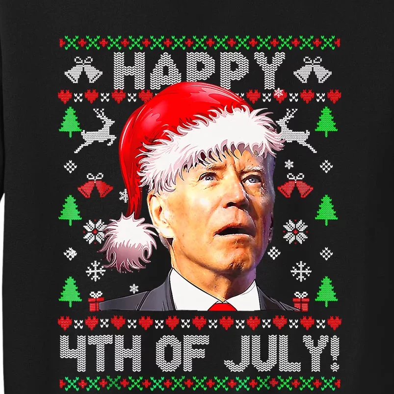 Merry Christmas Funny Joe Biden Happy 4th Of July Ugly Xmas Sweatshirt