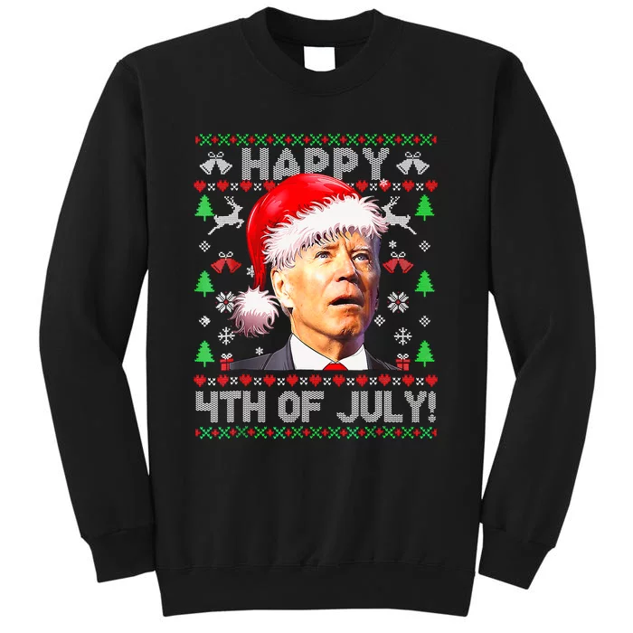 Merry Christmas Funny Joe Biden Happy 4th Of July Ugly Xmas Sweatshirt