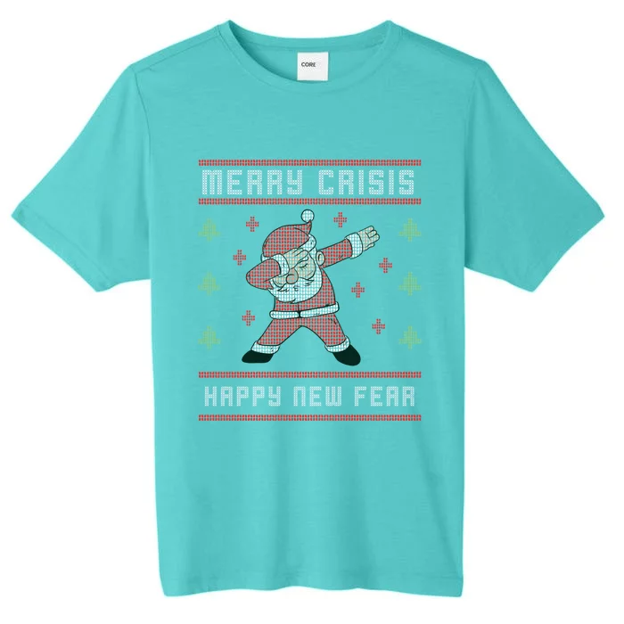 Merry Crisis Funny Christmas Pun Holiday Depressive Saying Gift ChromaSoft Performance T-Shirt