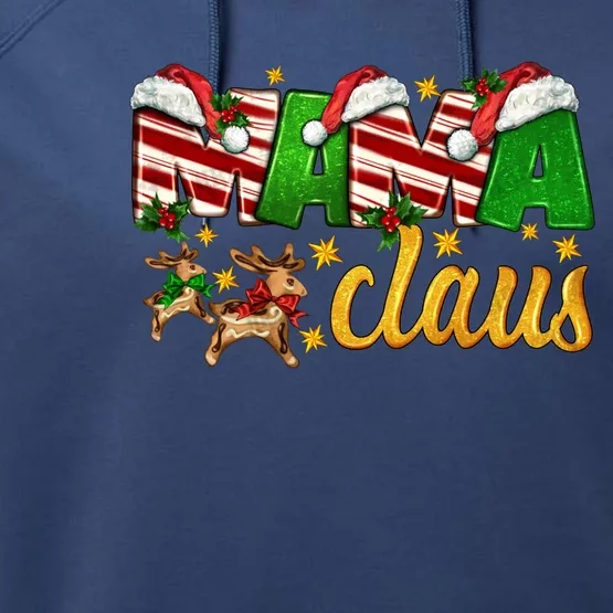 Mama Claus Family Matching Christmas Pajama Xmas Santa Hat Great Gift Performance Fleece Hoodie