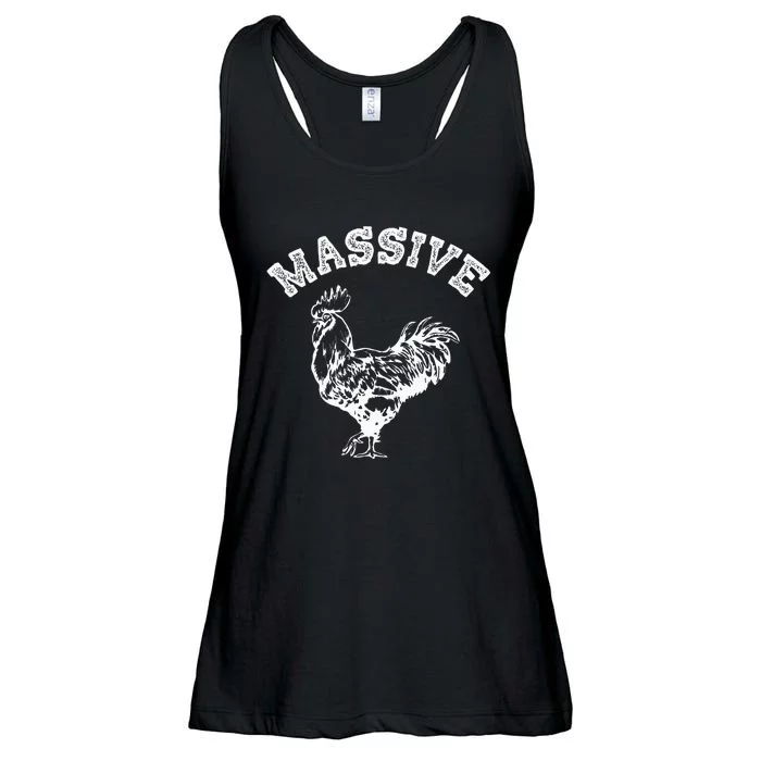 Massive Cock Funny Rooster Pun Adult Humor Joke Ladies Essential Flowy Tank