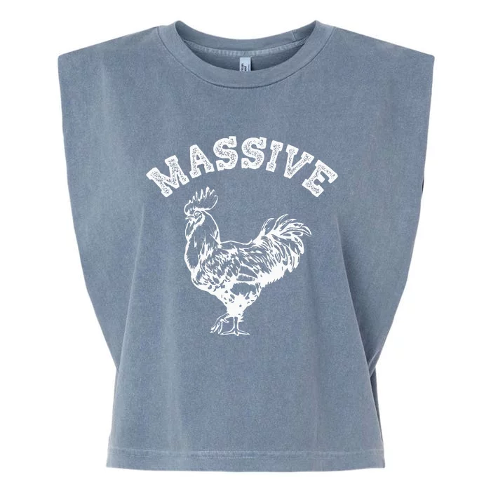 Massive Cock Funny Rooster Pun Adult Humor Joke Garment-Dyed Women's Muscle Tee