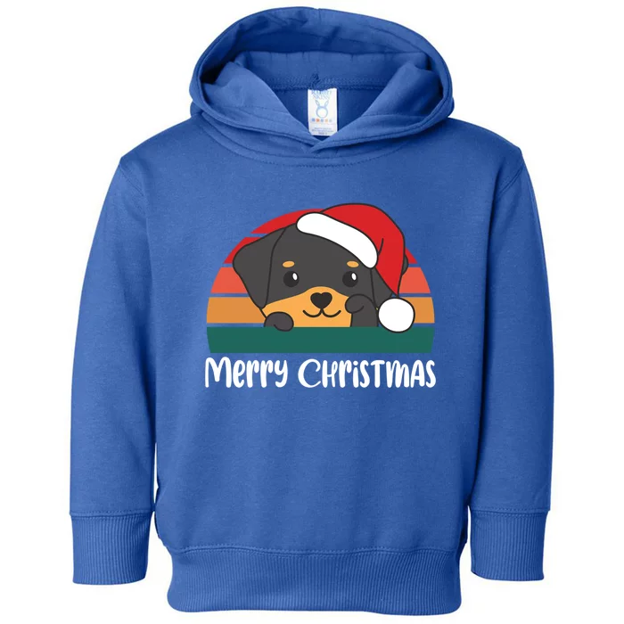 Merry Christmas Funny Rottweiler Christmas Gift Toddler Hoodie