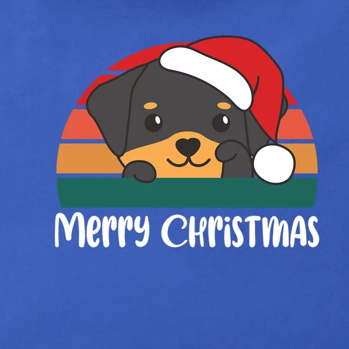 Merry Christmas Funny Rottweiler Christmas Gift Zip Tote Bag