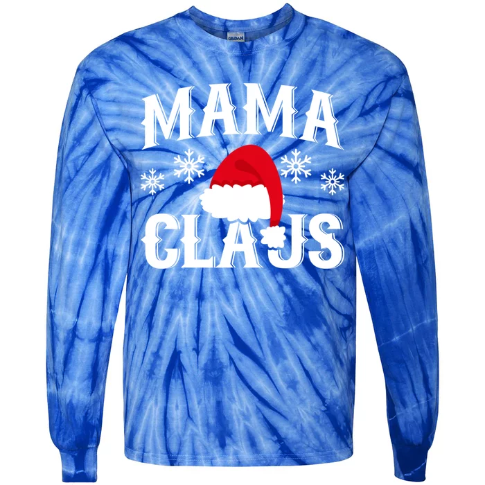 Mama Claus Funny Santa Family Christmas Gift Tie-Dye Long Sleeve Shirt