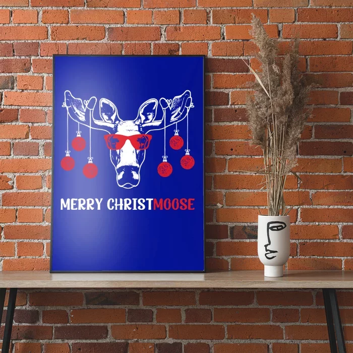 Merry Christmoose Funny Christmas Moose Festive Animal Pun Cool Gift Poster