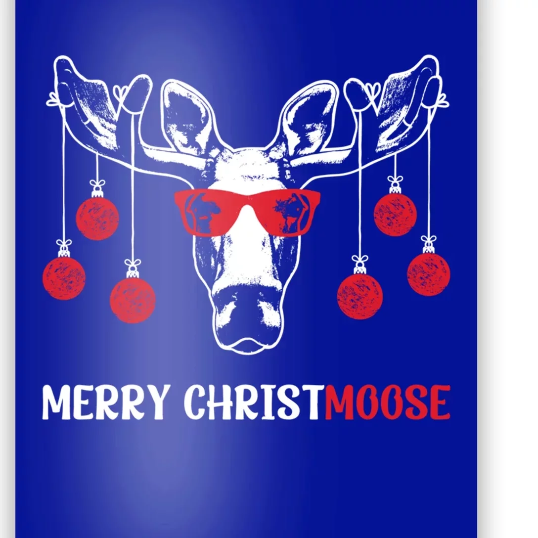 Merry Christmoose Funny Christmas Moose Festive Animal Pun Cool Gift Poster