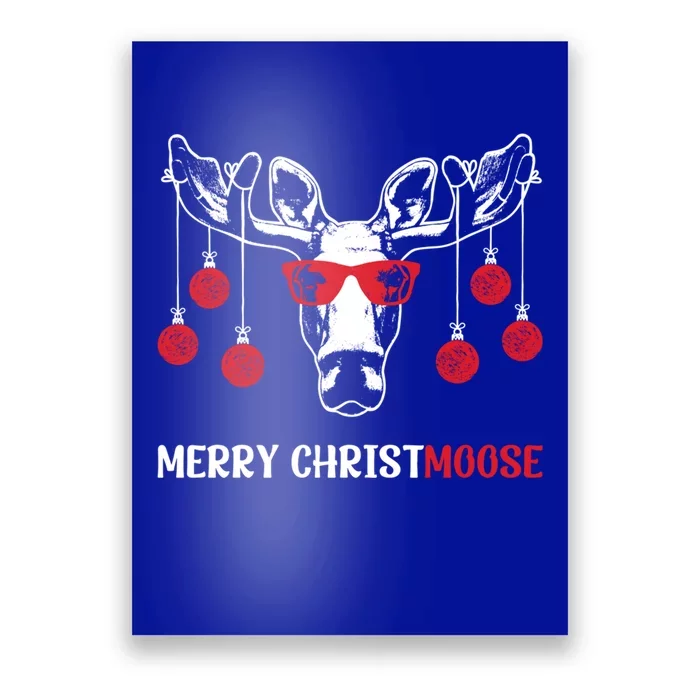 Merry Christmoose Funny Christmas Moose Festive Animal Pun Cool Gift Poster