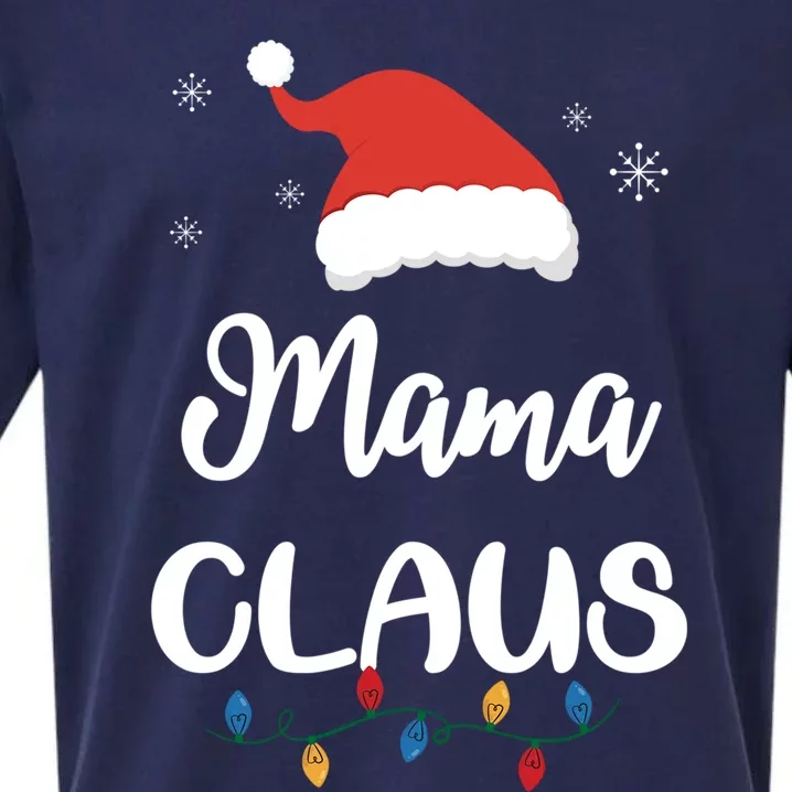 Mama Claus Funny Christmas Matching Family Santa Gift Great Gift Sueded Cloud Jersey T-Shirt