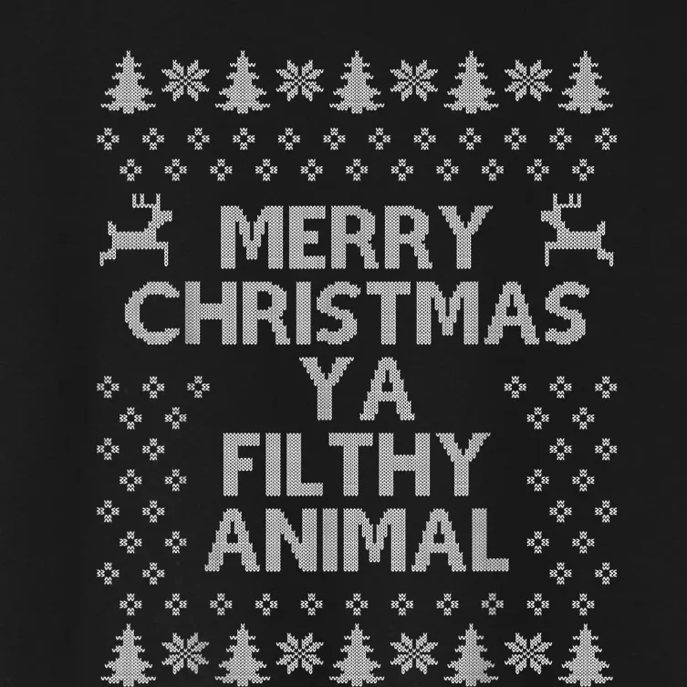 Merry Christmas filthy Xmas animal awesome shirt gift Women's Crop Top Tee