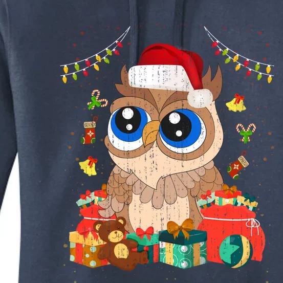 Merry Christmas Forest Animal Bird Owl Lover Xmas Cute Owl Funny Gift Women's Pullover Hoodie