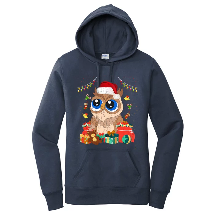 Merry Christmas Forest Animal Bird Owl Lover Xmas Cute Owl Funny Gift Women's Pullover Hoodie