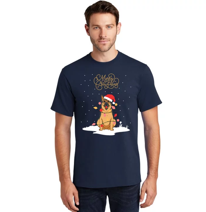 Merry Christmas Funny Xmas Christmas German Shepherd Tall T-Shirt