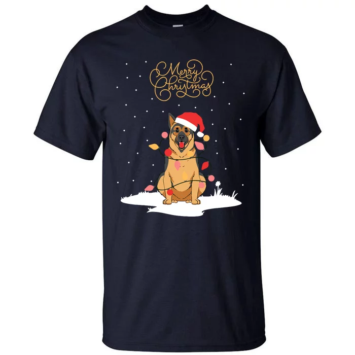 Merry Christmas Funny Xmas Christmas German Shepherd Tall T-Shirt