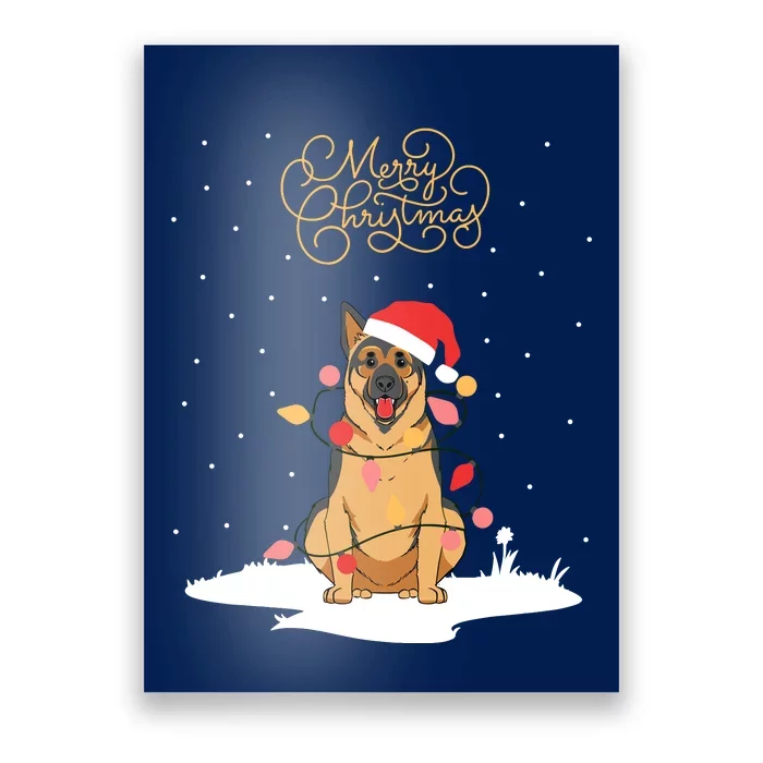 Merry Christmas Funny Xmas Christmas German Shepherd Poster