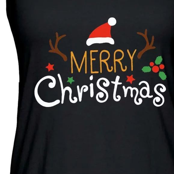 Merry Christmas Family Matching Outfits Xmas Ladies Essential Flowy Tank