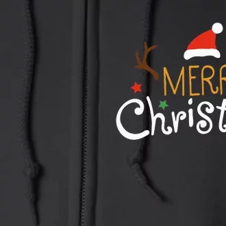 Merry Christmas Family Matching Outfits Xmas Full Zip Hoodie