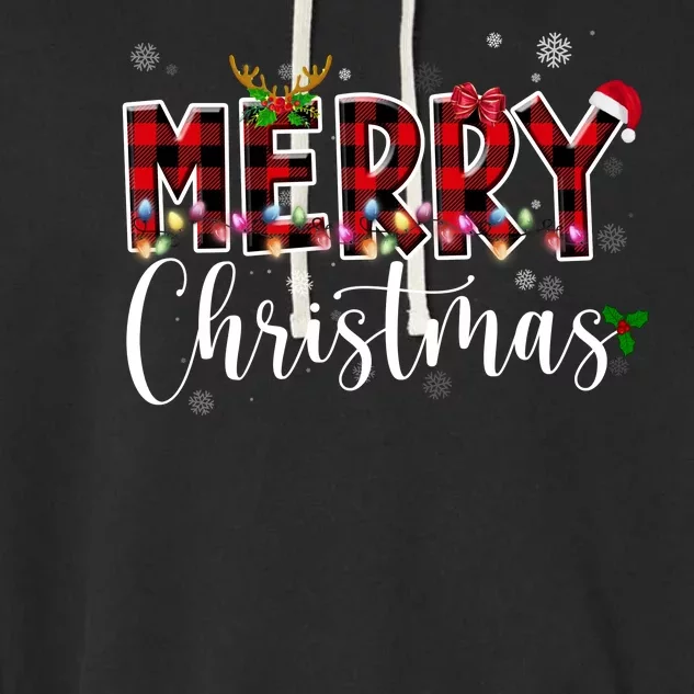 Merry Christmas Festive Cute Holiday Garment-Dyed Fleece Hoodie