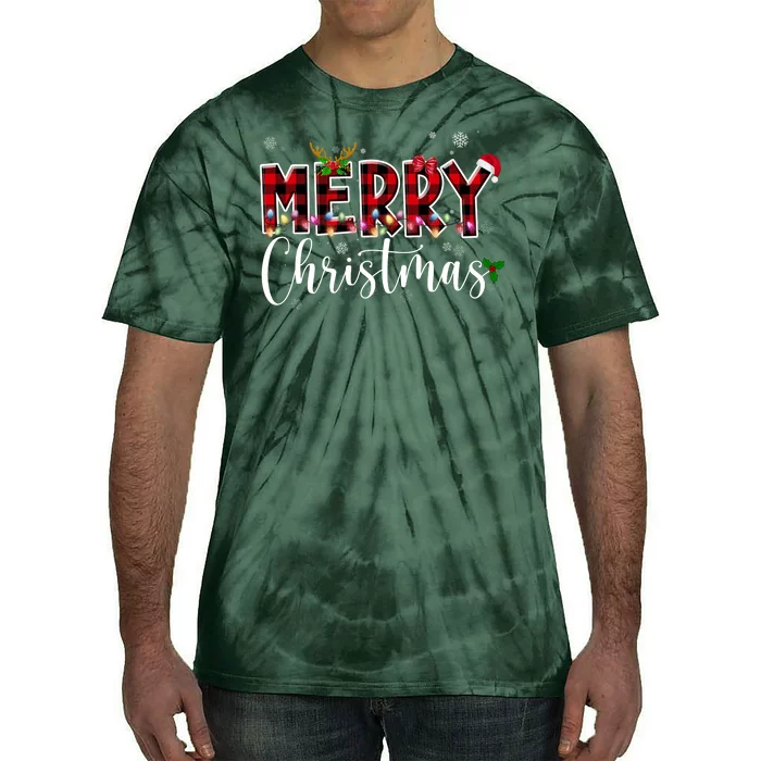 Merry Christmas Festive Cute Holiday Tie-Dye T-Shirt