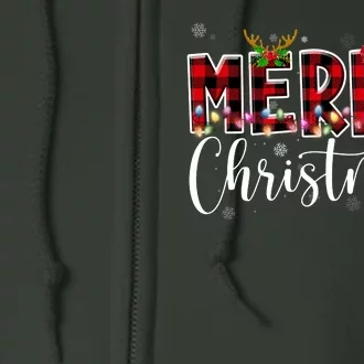 Merry Christmas Festive Cute Holiday Full Zip Hoodie