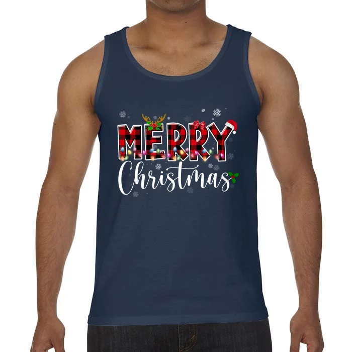 Merry Christmas Festive Cute Holiday Comfort Colors® Tank Top