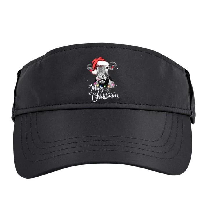 Mooey Christmas Fun Heifer Cow Santa Xmas Light Farmer Lover Adult Drive Performance Visor