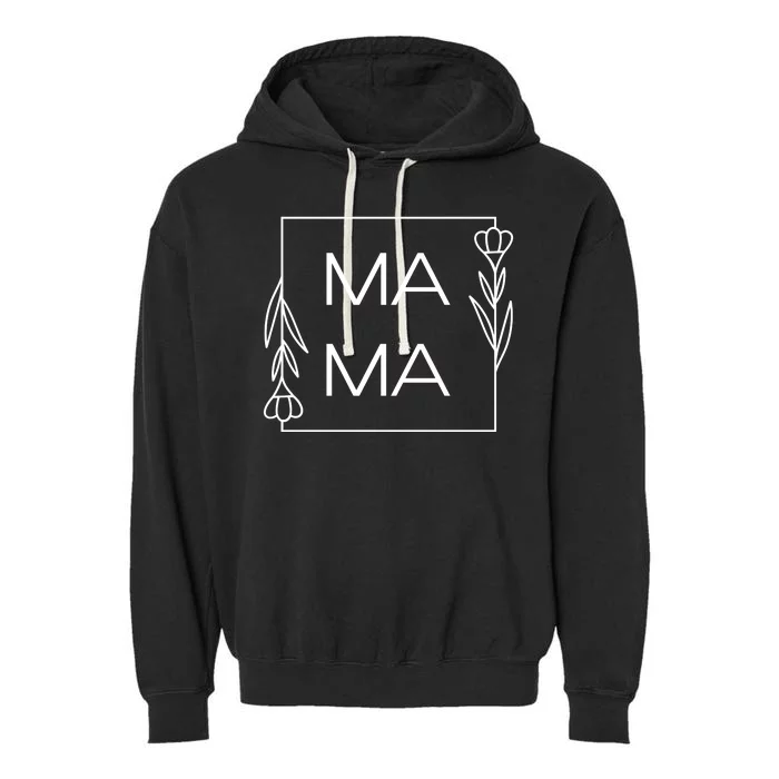 Mama Cute Flower Mother's Day Gift Garment-Dyed Fleece Hoodie