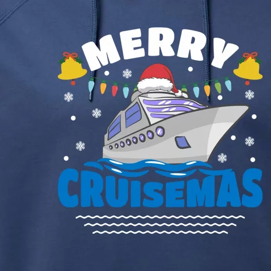 Merry Cruisemas Funny Christmas Cruise Ship Family Gift Performance Fleece Hoodie