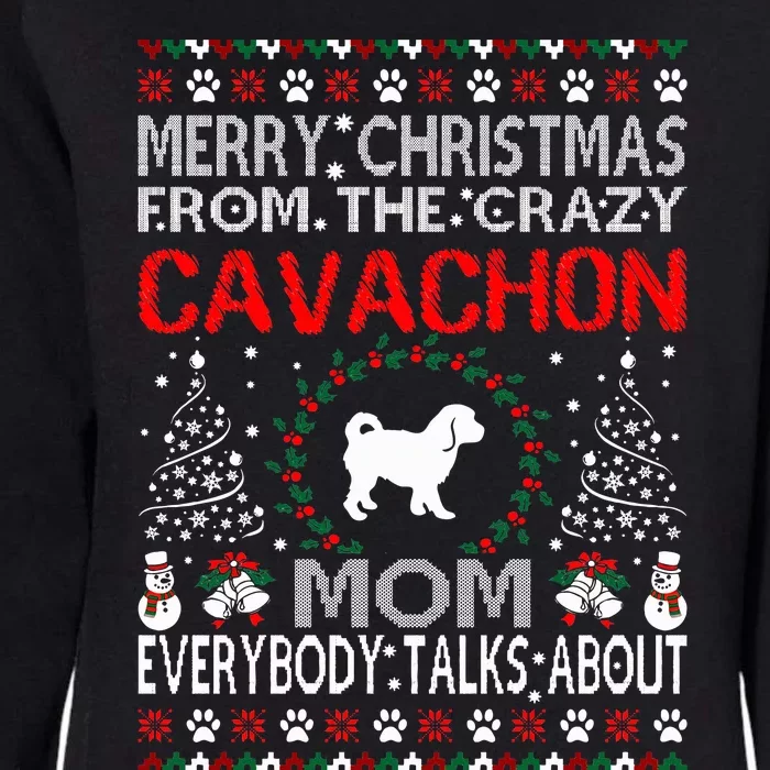 Merry Christmas From Cavachon Mom Ugly Sweater Gift Womens California Wash Sweatshirt