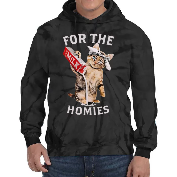 Milk Cat For The Homies Lover Kids Women Tie Dye Hoodie