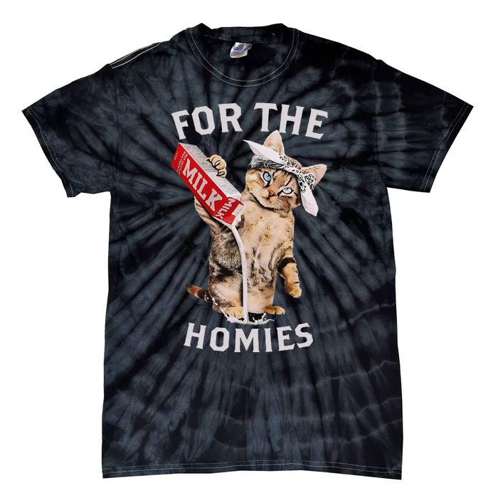 Milk Cat For The Homies Lover Kids Women Tie-Dye T-Shirt