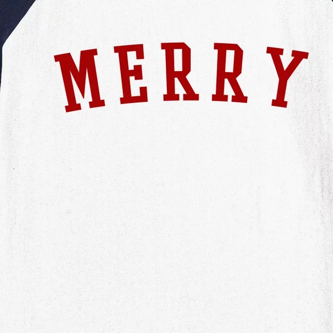 Merry Christmas Festive Holiday Baseball Sleeve Shirt