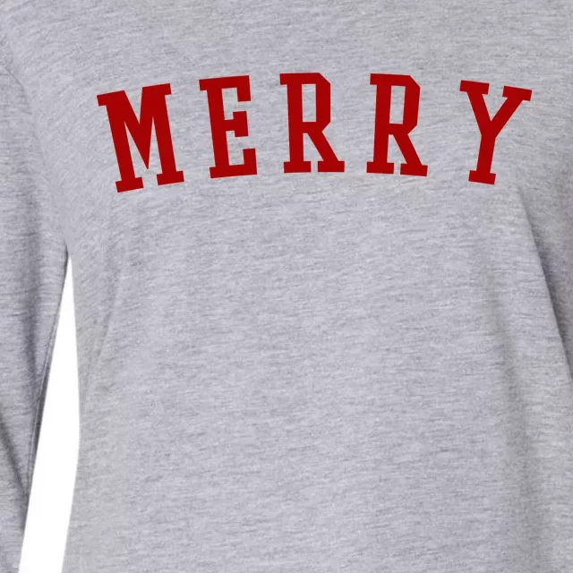 Merry Christmas Festive Holiday Womens Cotton Relaxed Long Sleeve T-Shirt