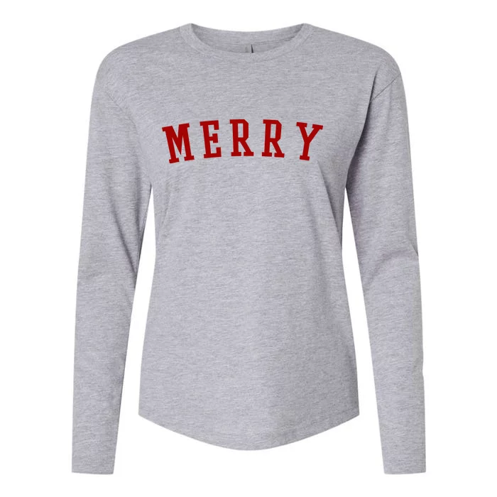 Merry Christmas Festive Holiday Womens Cotton Relaxed Long Sleeve T-Shirt