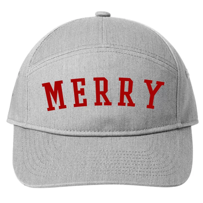 Merry Christmas Festive Holiday 7-Panel Snapback Hat