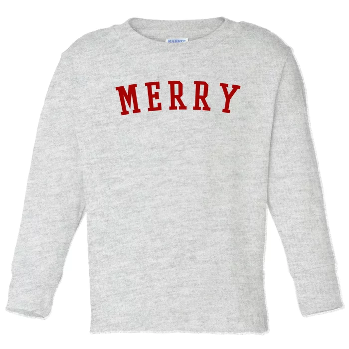 Merry Christmas Festive Holiday Toddler Long Sleeve Shirt