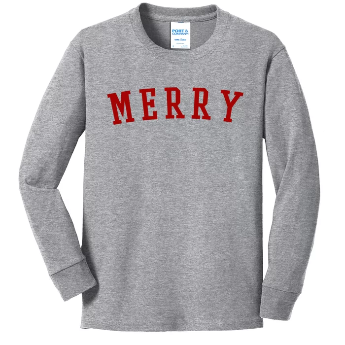 Merry Christmas Festive Holiday Kids Long Sleeve Shirt