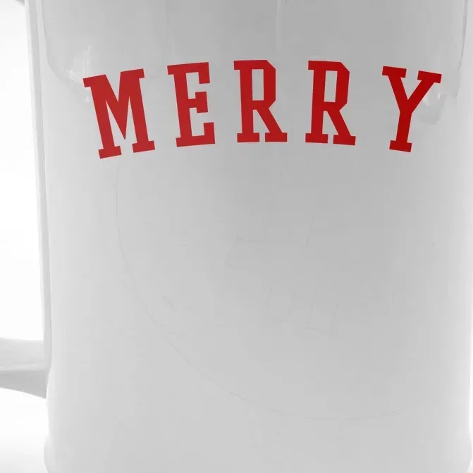 Merry Christmas Festive Holiday Front & Back Beer Stein