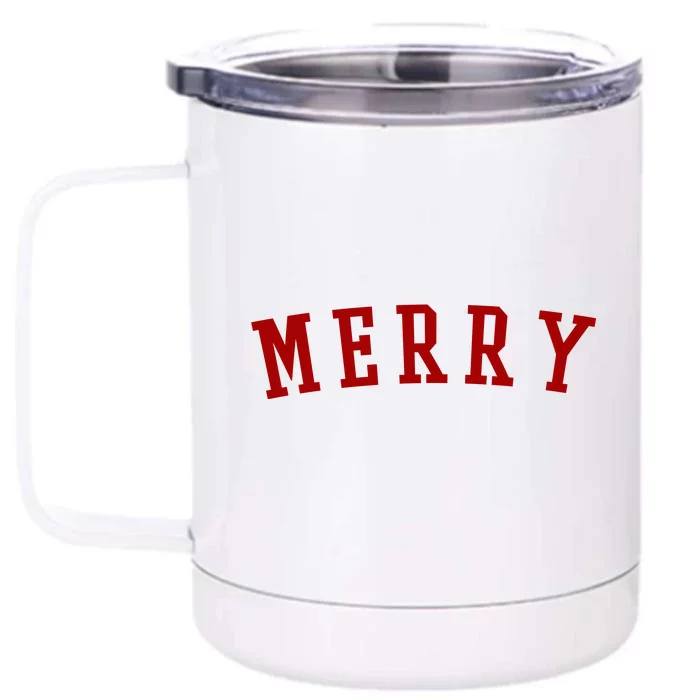 Merry Christmas Festive Holiday Front & Back 12oz Stainless Steel Tumbler Cup