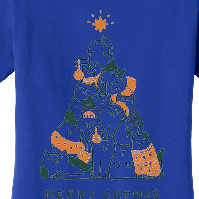 Merry Catmas Funny Cats Christmas Tree Xmas Gift Cute Gift Women's T-Shirt