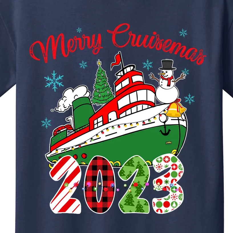 Merry Cruisemas Family Cruise Christmas Funny Boat Trip Kids T-Shirt