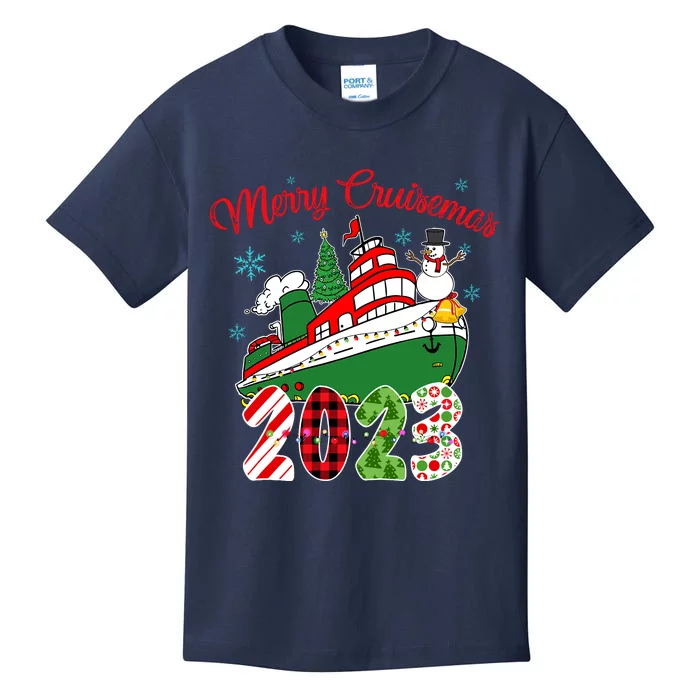 Merry Cruisemas Family Cruise Christmas Funny Boat Trip Kids T-Shirt