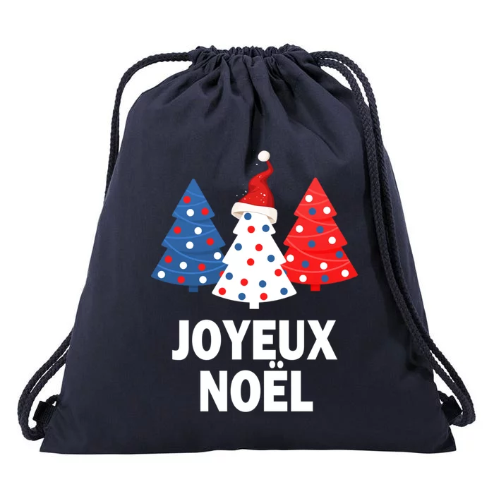 Merry Christmas French Tree France Lovers Flag Joyeux Noel Gift Drawstring Bag