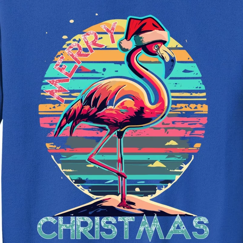 Merry Christmas Flamingo Pink Flamingo Christmas Xmas Gift Tall Sweatshirt