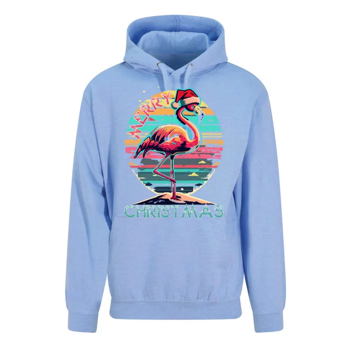 Merry Christmas Flamingo Pink Flamingo Christmas Xmas Gift Unisex Surf Hoodie