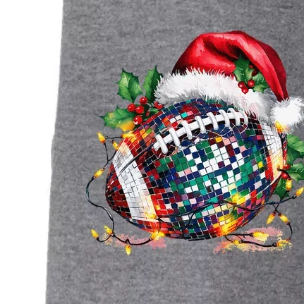 Merry Christmas Football Disco Ball Santa Hat Xmas Light Doggie 3-End Fleece Hoodie