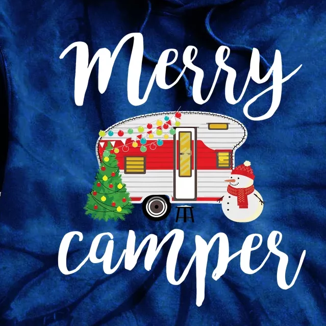 Merry Camper Funny Camper Christmas Tree Camping Tie Dye Hoodie