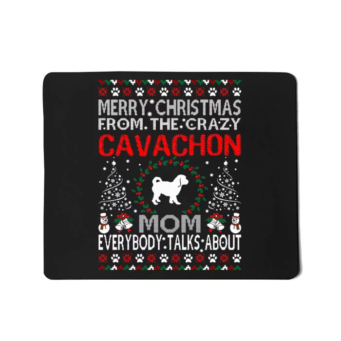 Merry Christmas From Cavachon Mom Ugly Sweater Gift Mousepad