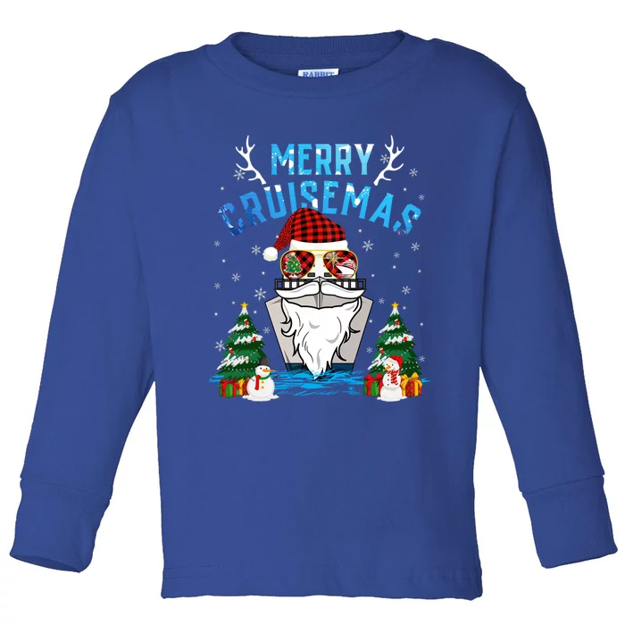 Merry Cruisemas Funny Cruise Ship Family Ugly Christmas Funny Gift Toddler Long Sleeve Shirt