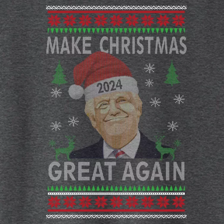 Make Christmas Great Again Funny Trump Ugly Christmas Women's Crop Top Tee